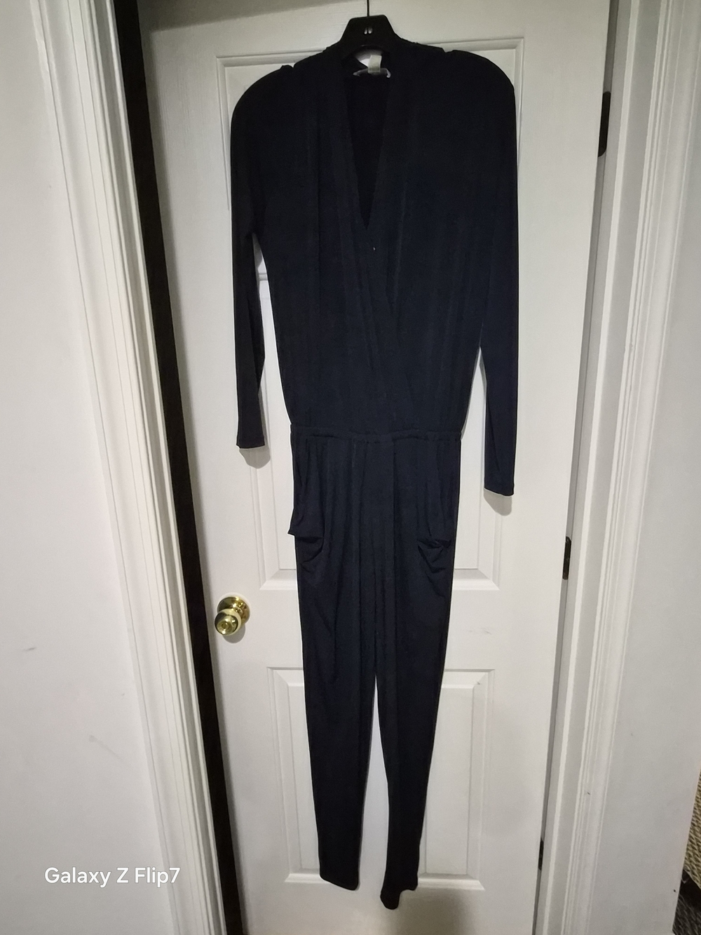MICHAEL Michael Kors Black Long-Sleeve V-Neck Jumpsuit